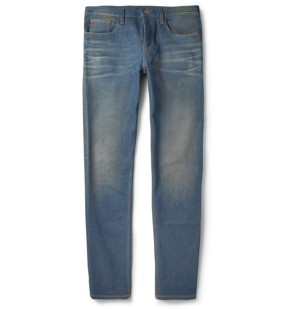 Gucci Slim-Fit Washed Jeans in Blue for Men | Lyst