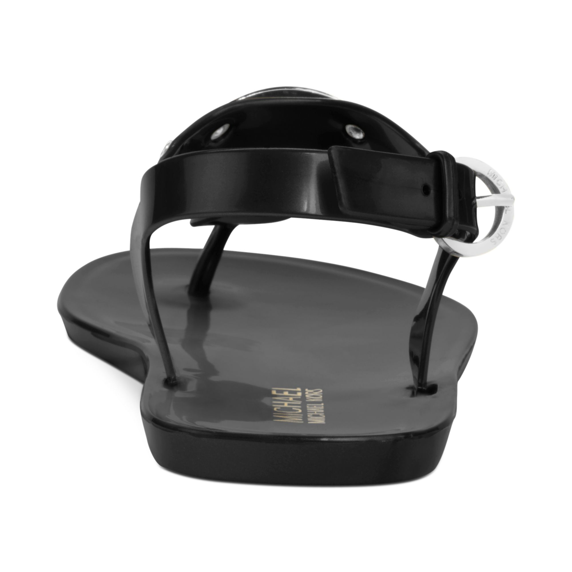 Michael Kors Michael Plate Jelly Sandals in Black | Lyst