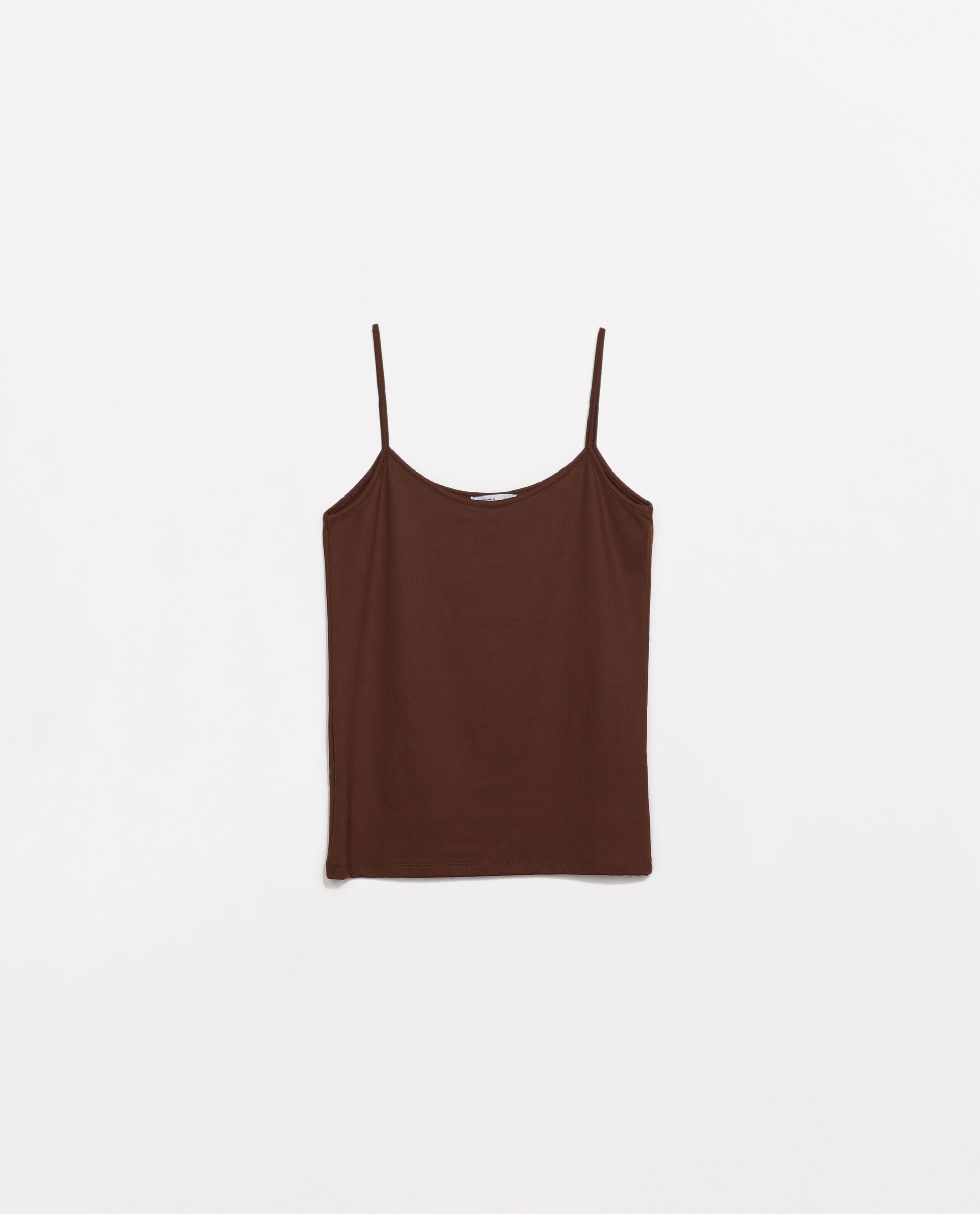 Zara Camisole Top in Brown (Dark brown) | Lyst