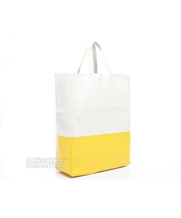 Cline Pre-owned Yellow And White Leather Bi Cabas Tote Bag in ...  