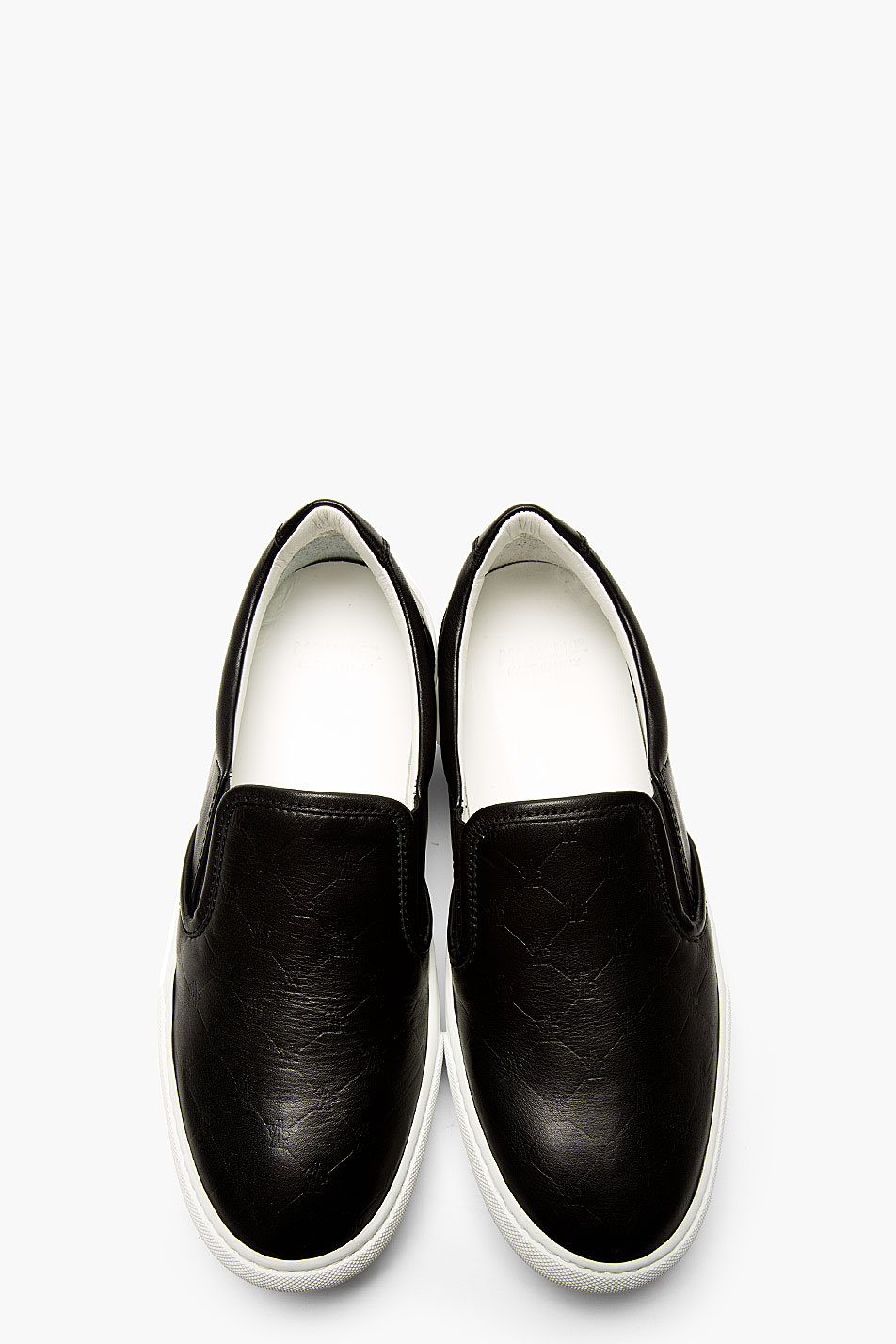 Download Lyst - Moncler Black Leather Mock_quilt Slip_on Shoes in ...