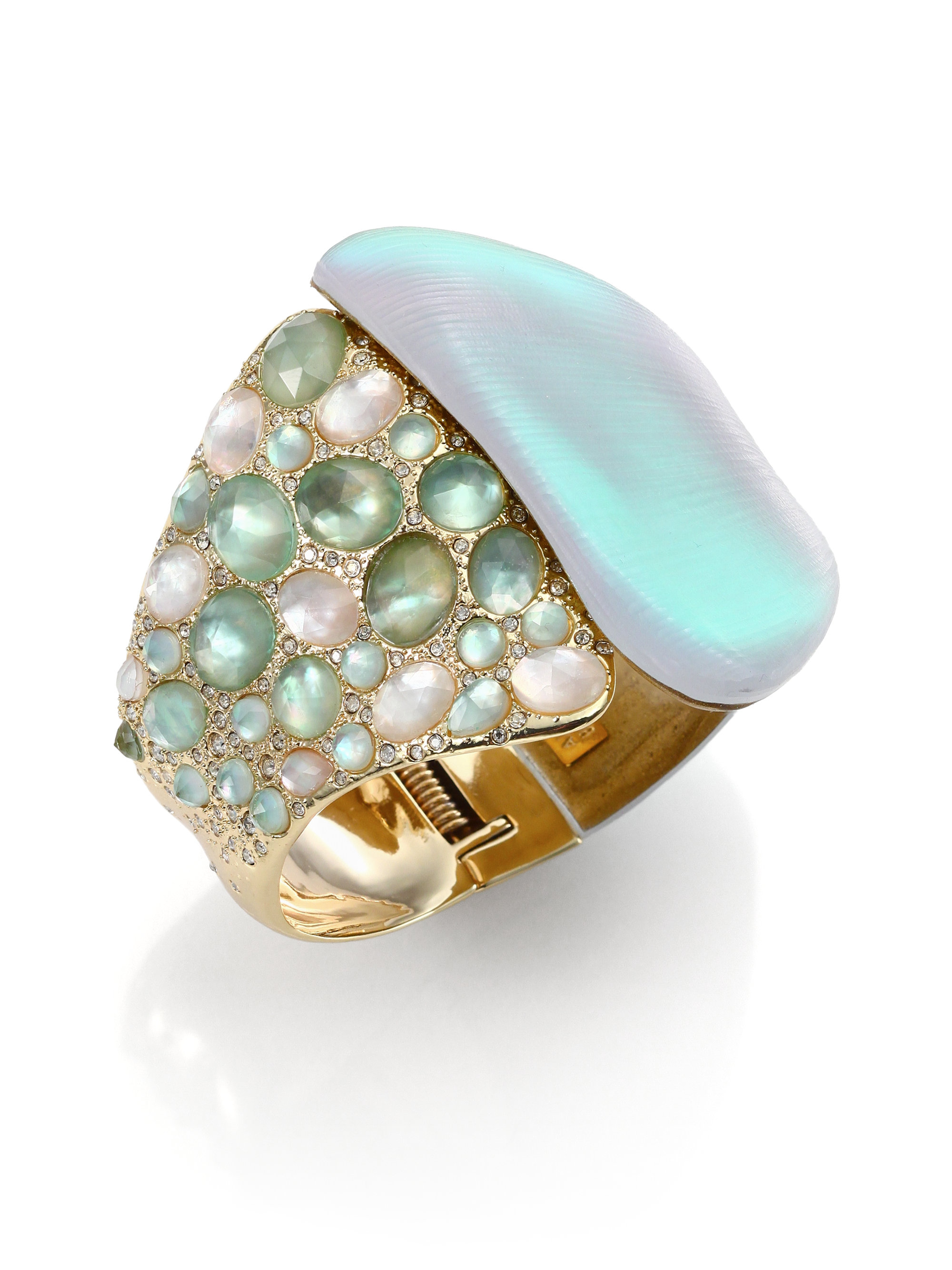 Alexis Bittar Vert D'Eau Lucite, Mother-Of-Pearl & Crystal Statement ...