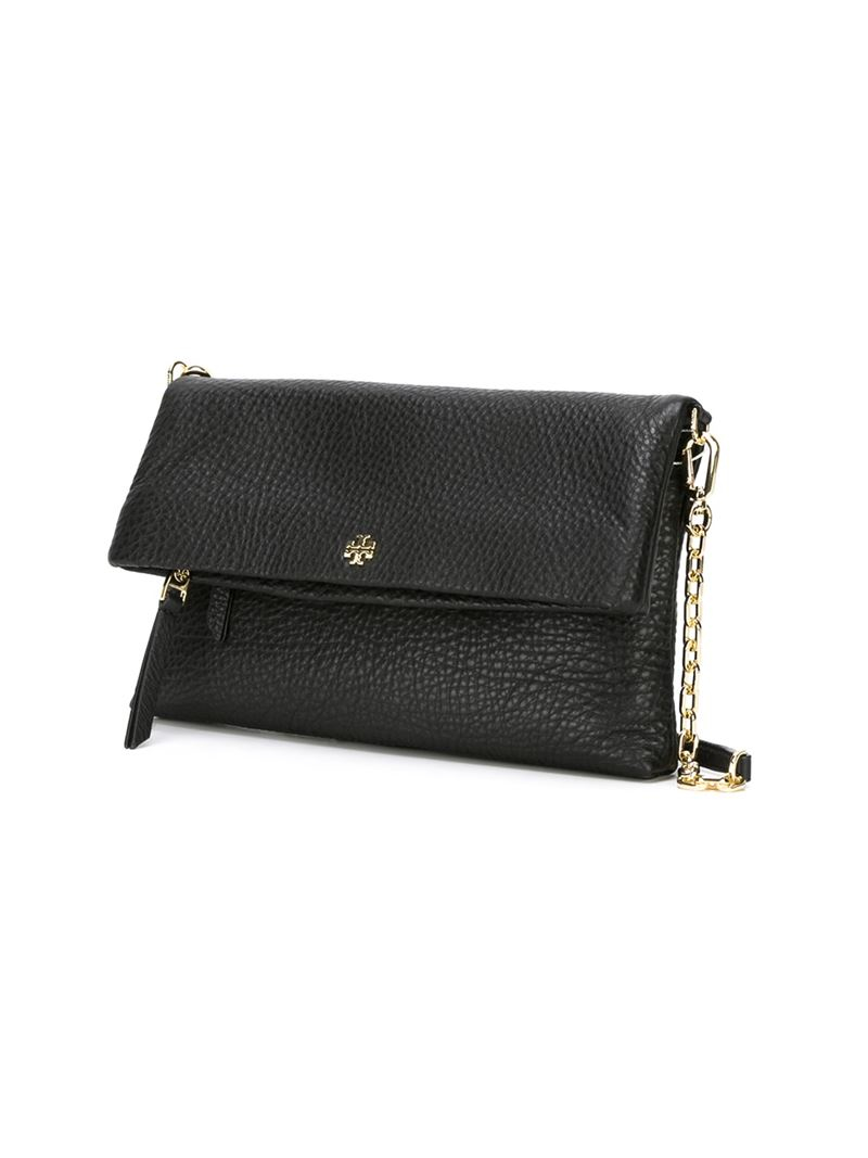 Lyst - Tory Burch Fold-over Crossbody Bag in Black