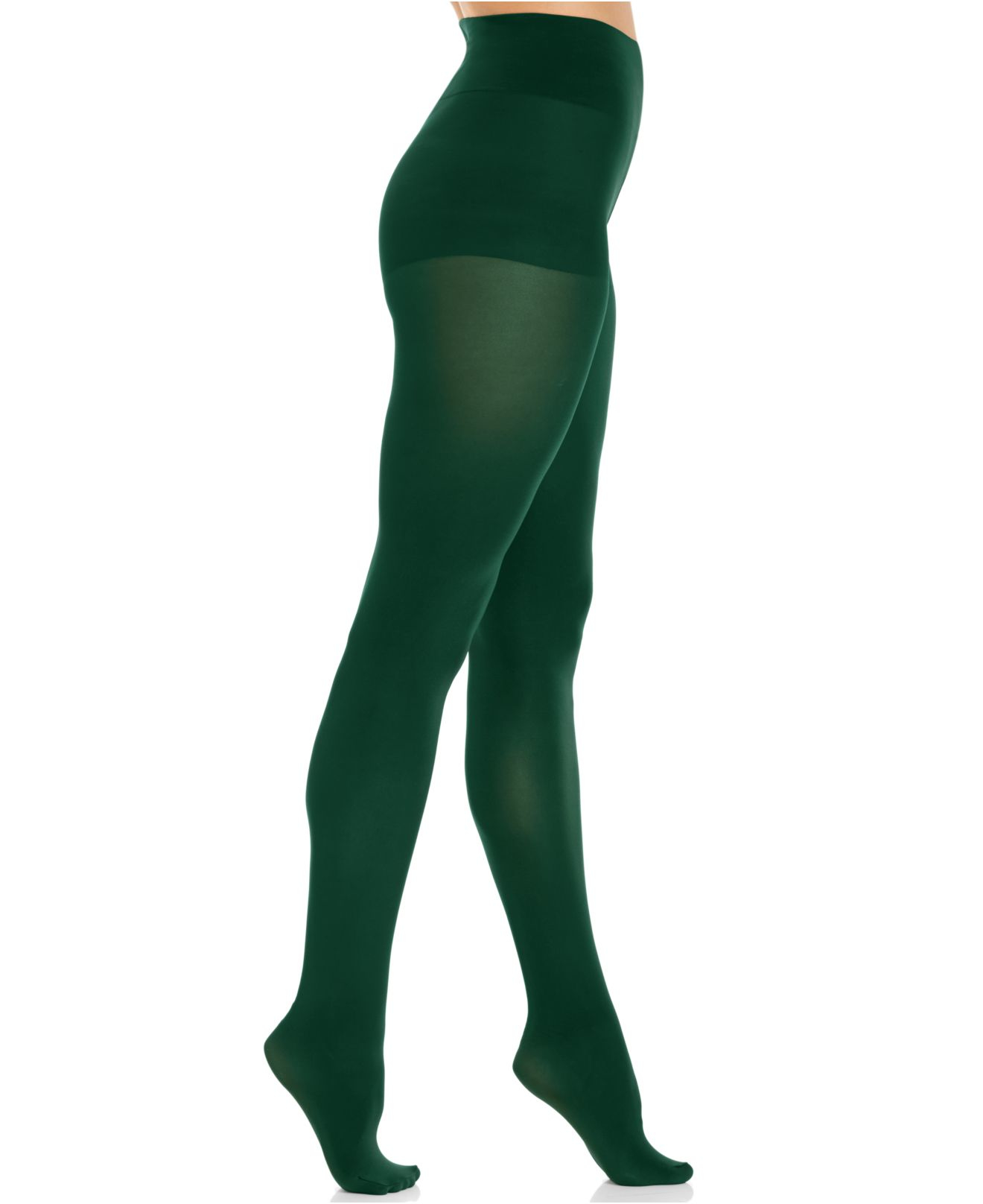 Lyst Dkny Basic Opaque Control Top Tights in Green