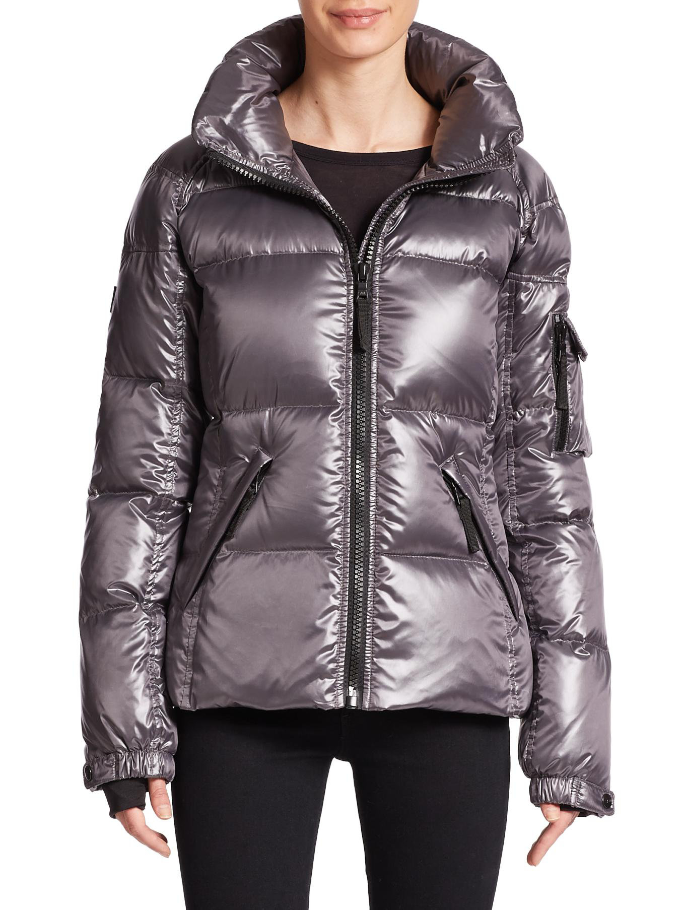 Sam. Front Zipped Puffer Jacket in Gray (anthracite) | Lyst