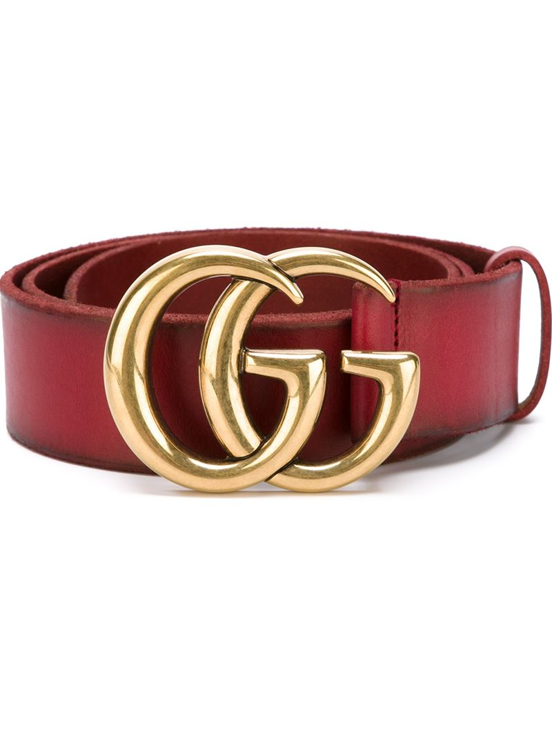 Gucci &#39;double G&#39; Belt in Red | Lyst