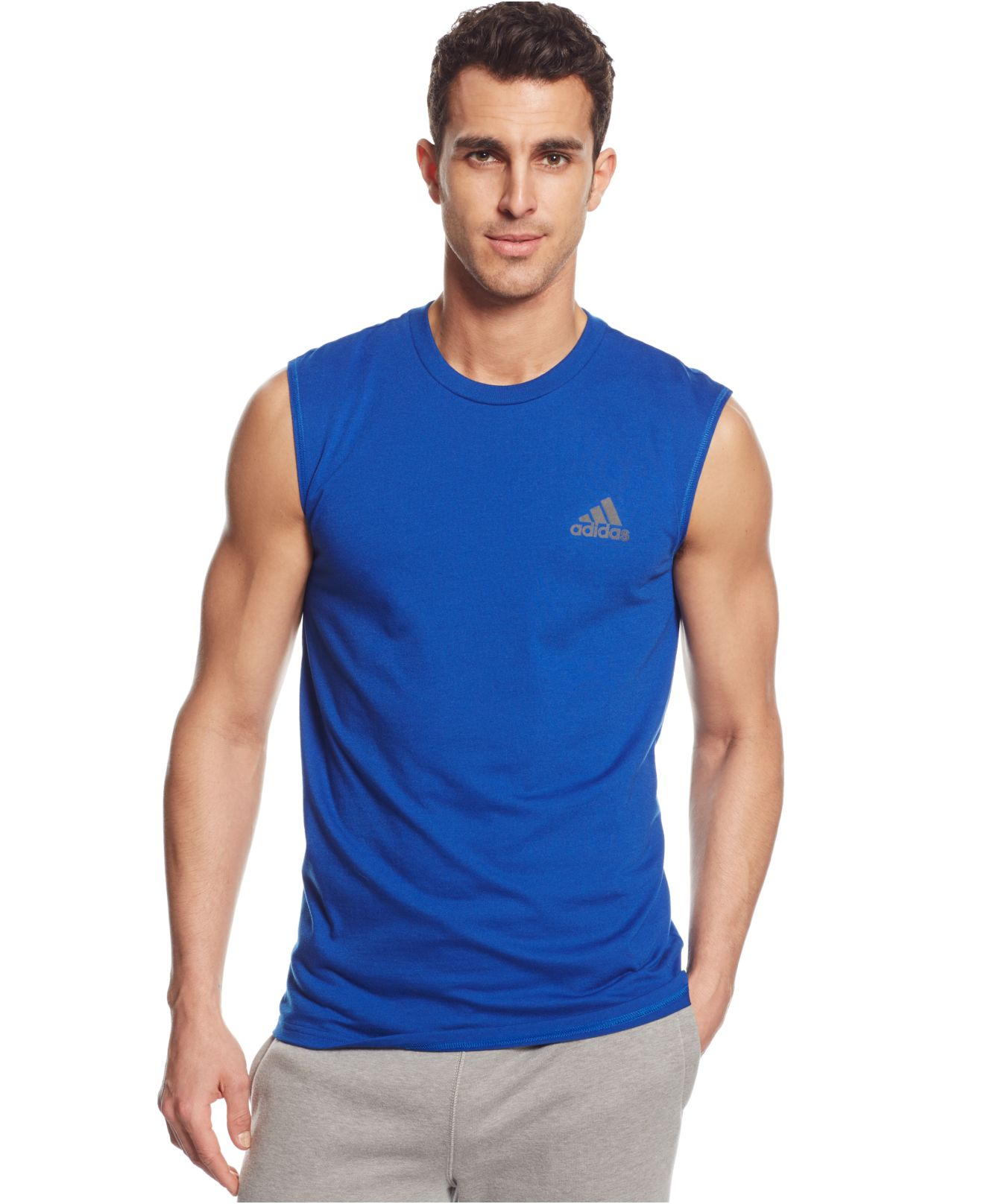 Adidas Go-To Sleeveless T-Shirt in Blue for Men (Royal/Black) | Lyst