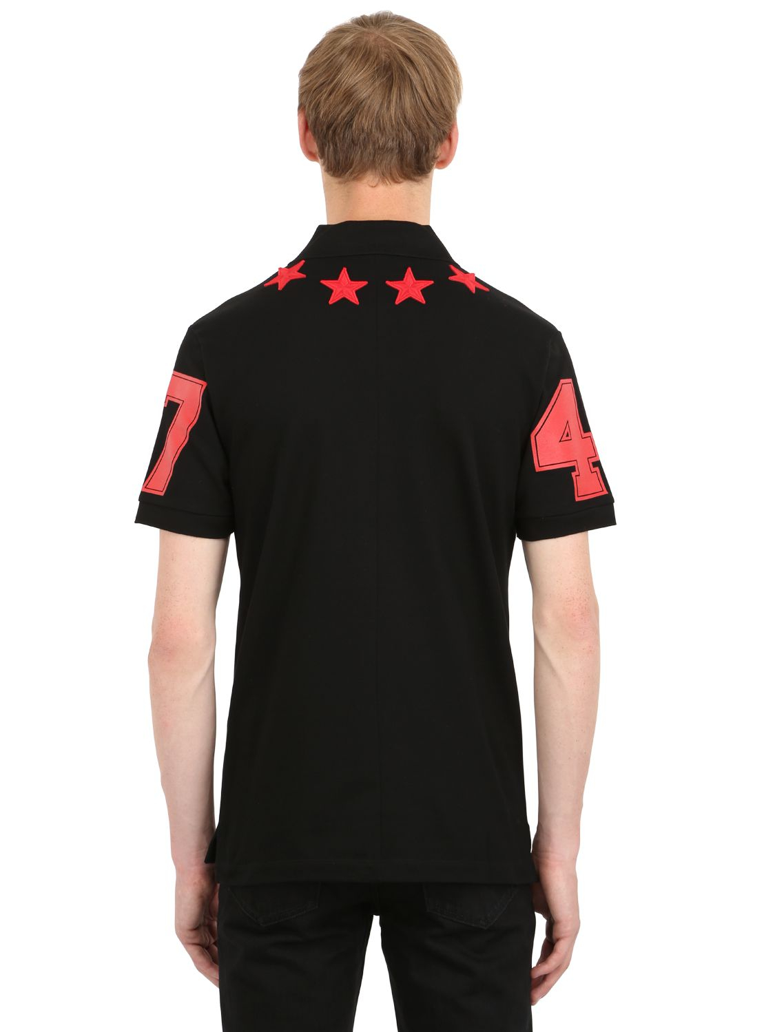 givenchy black shirt with red stars