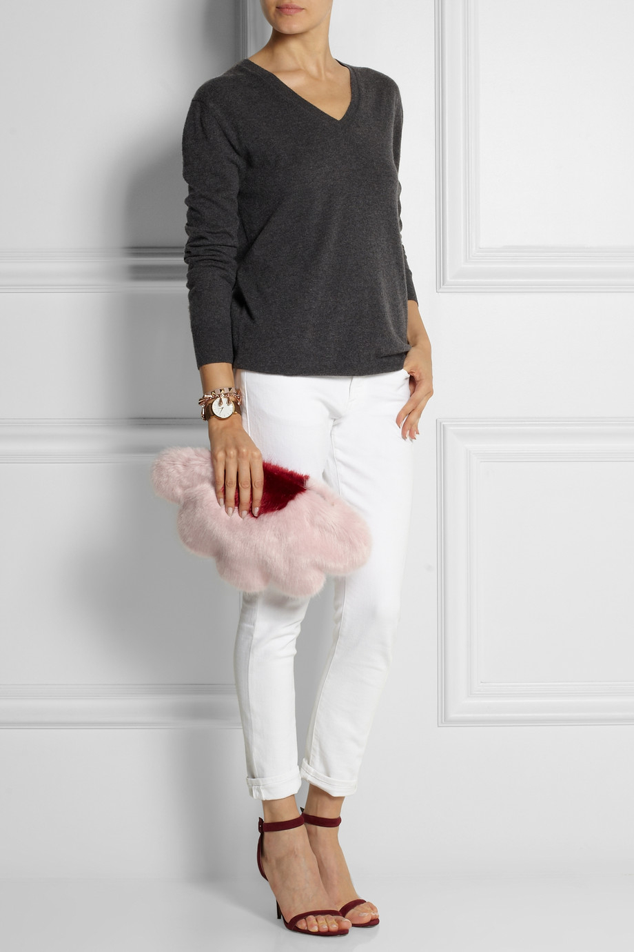 pink fur clutch