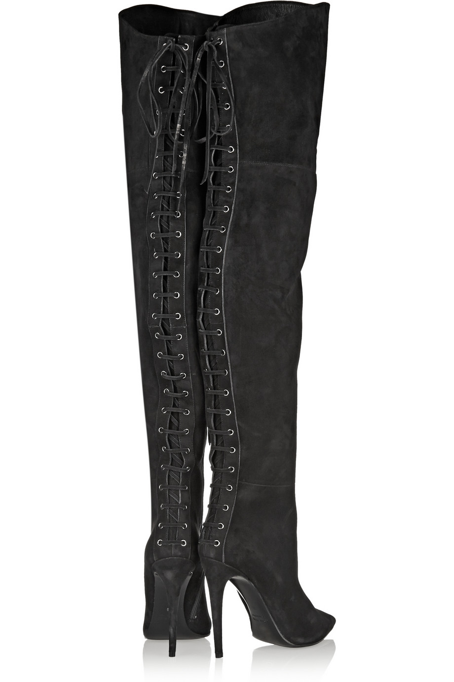 Lyst - Miu Miu Suede Over-The-Knee Boots in Black