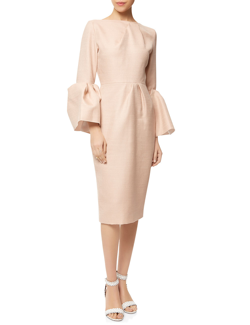 roksanda sand pink flannel margot dress in pink lyst roksanda sand pink flannel margot dress in pink lyst