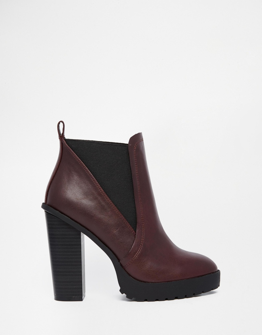 Asos East Meets West Chelsea Ankle Boots in Purple (Plum) | Lyst