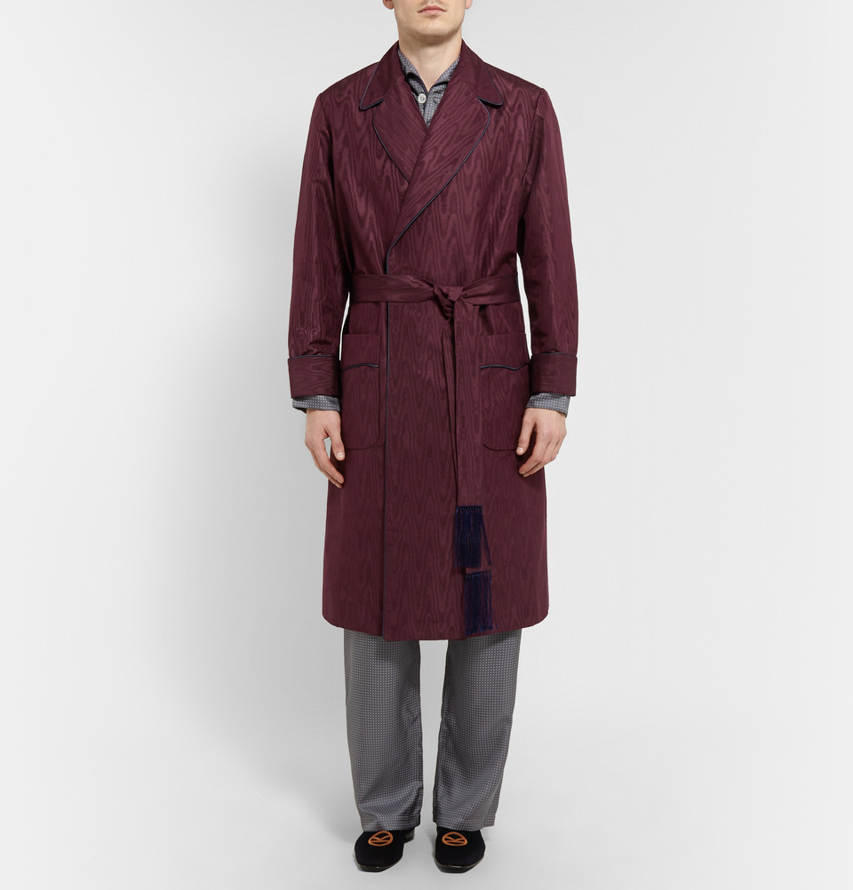 Kingsman Moire Dressing Gown in Red for Men Lyst