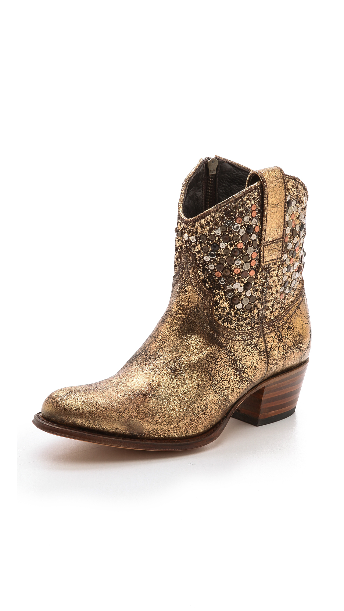 metallic western booties