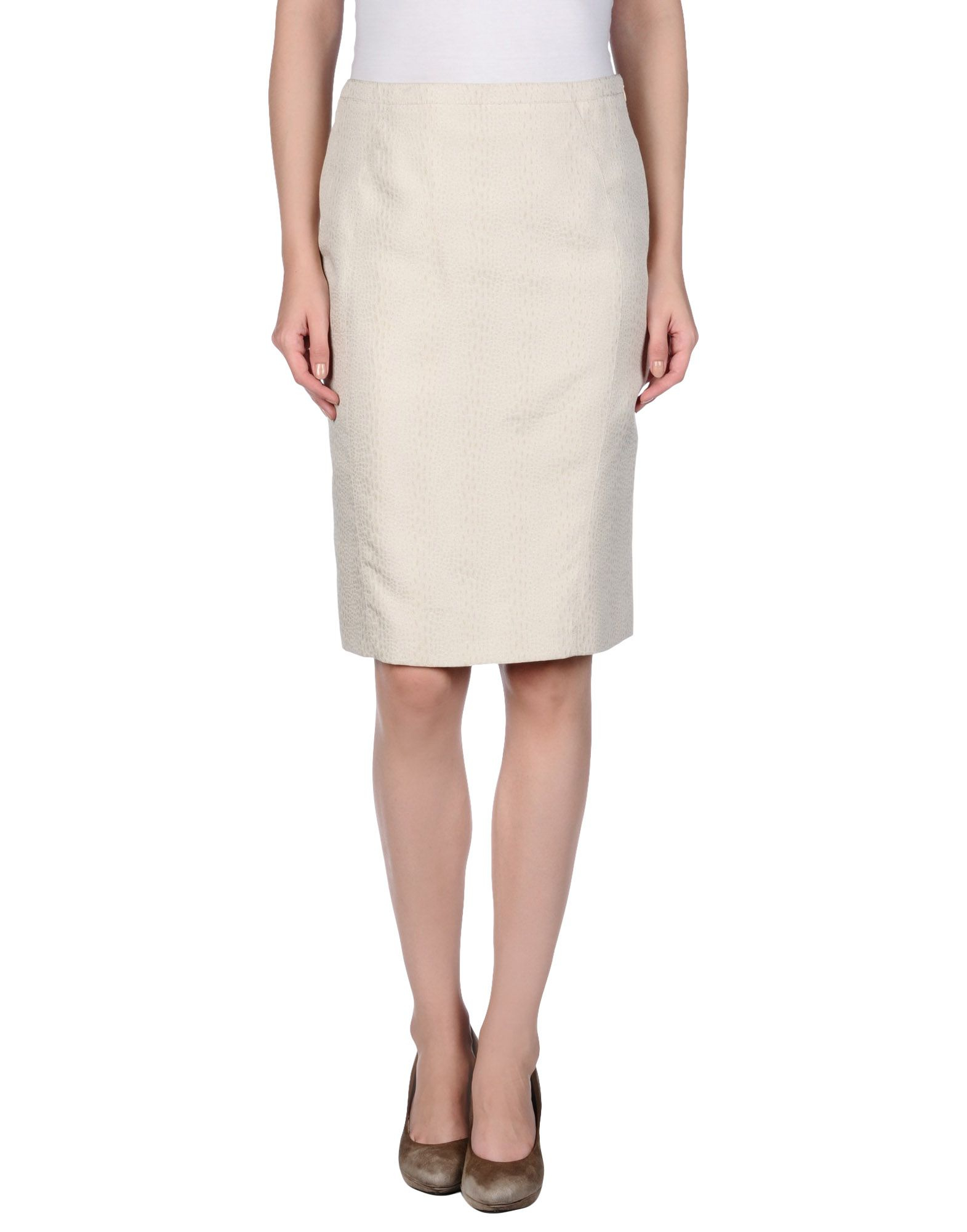 Armani Knee Length Skirt in Gray (Light grey) | Lyst