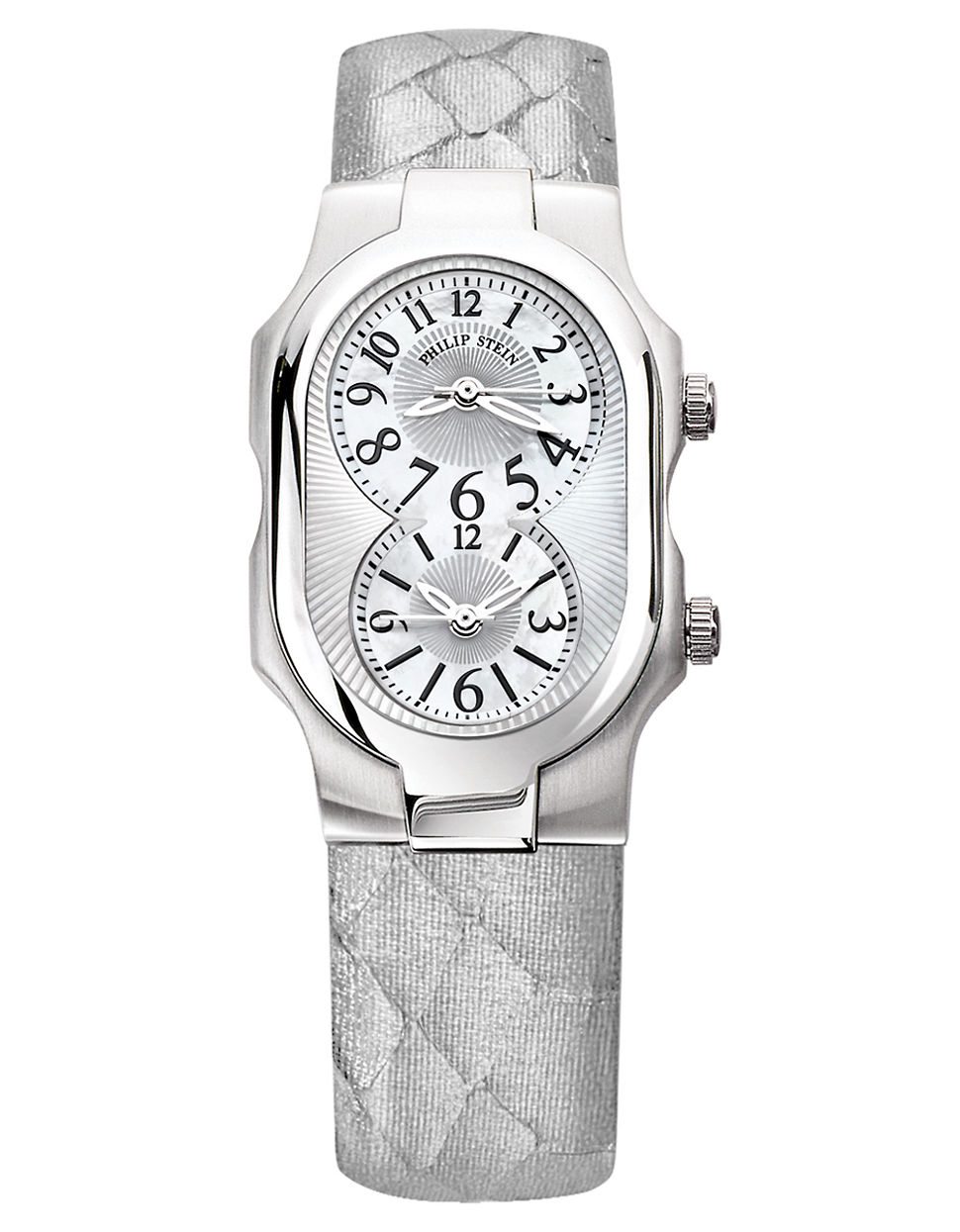 Philip Stein Ladies Silver Snakeskin Strap Watch in Silver Lyst