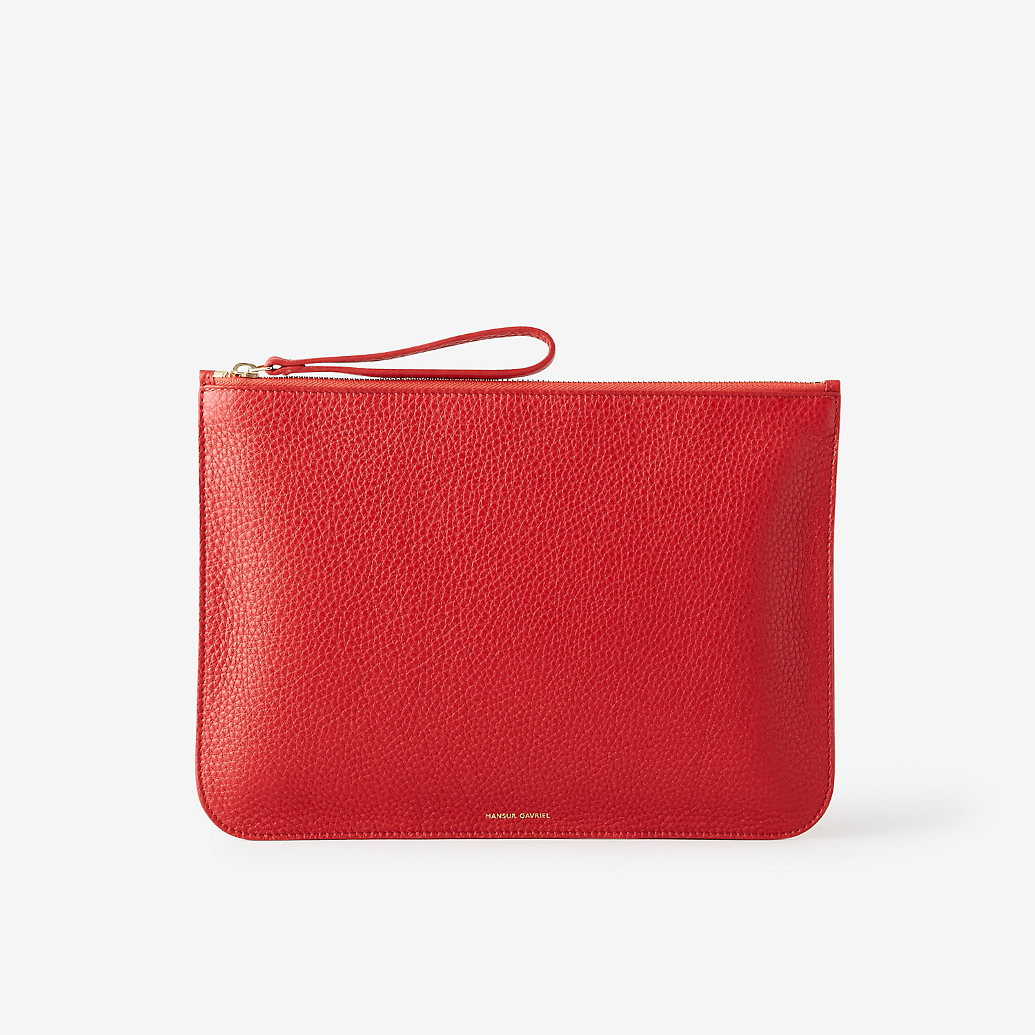 Mansur gavriel Large Tumbled Leather Wallet in Red (FLAMMA) | Lyst