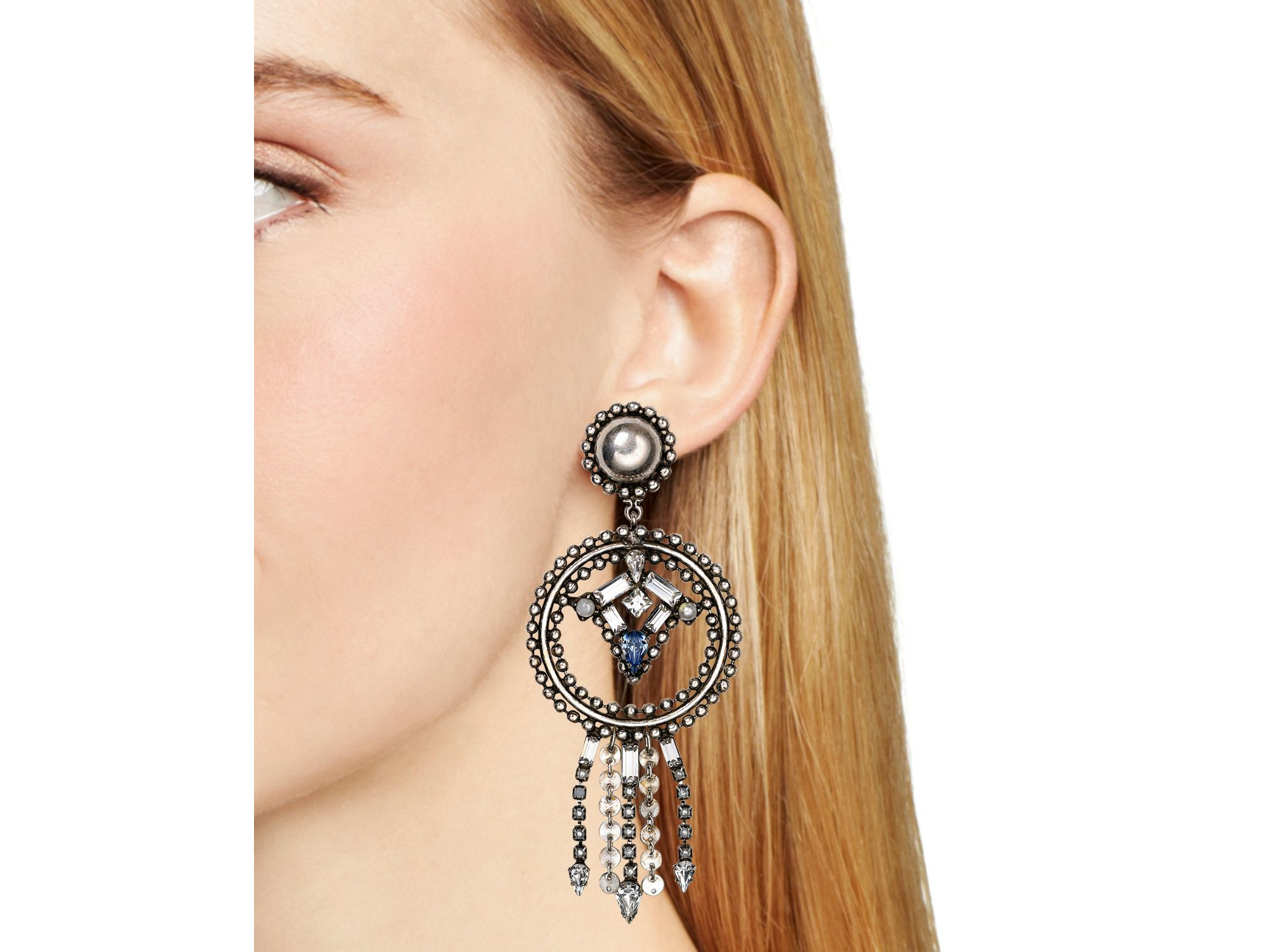 Lyst Dannijo Faustina Dream Catcher Earrings In Metallic Gallery