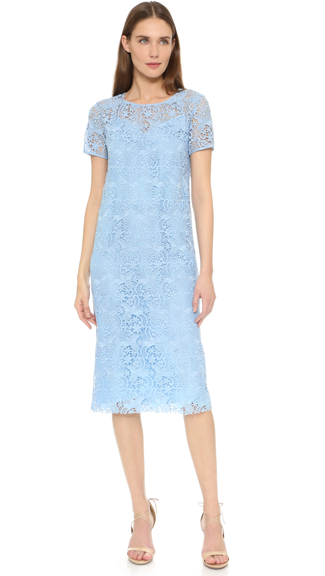 Lyst Nina Ricci Lace Dress In Blue Gallery