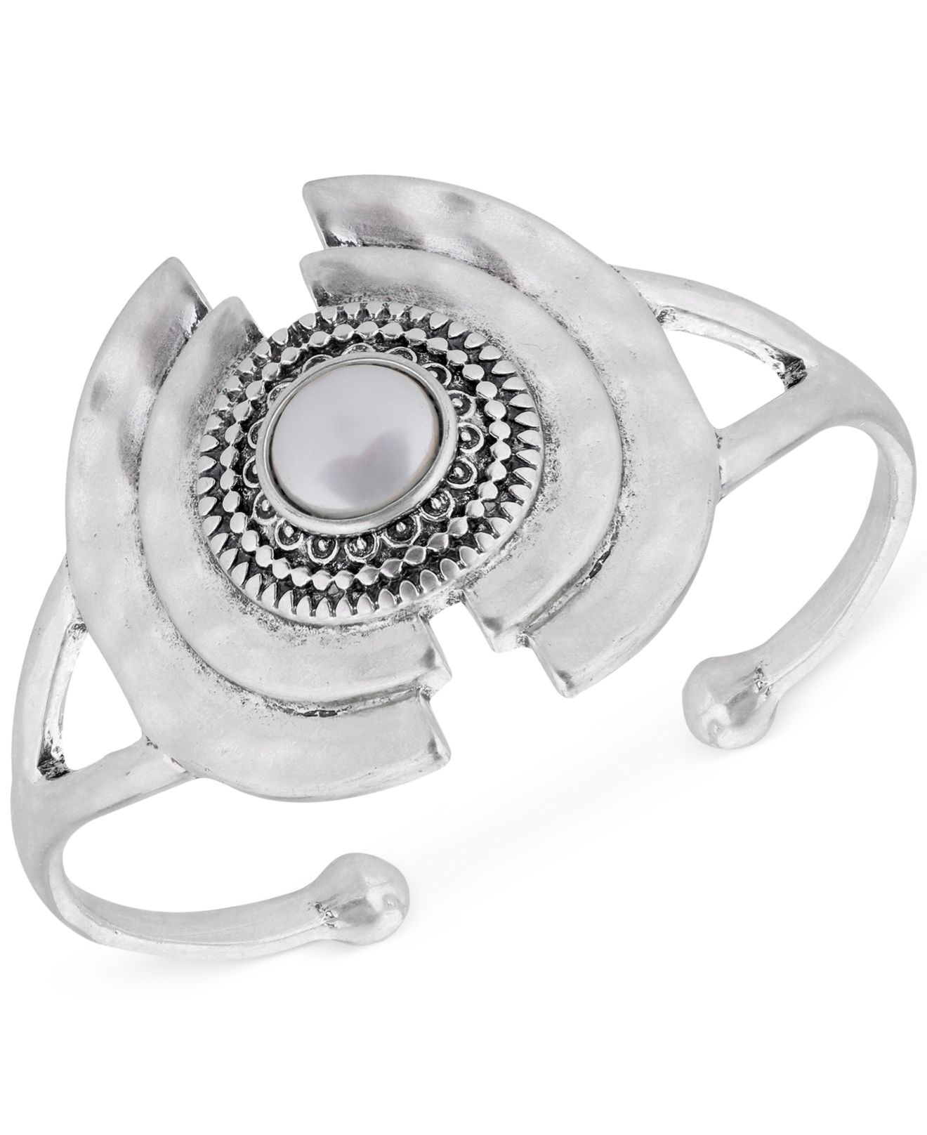 Lyst Lucky Brand Silver Tone Freshwater Pearl Statement Cuff Gallery
