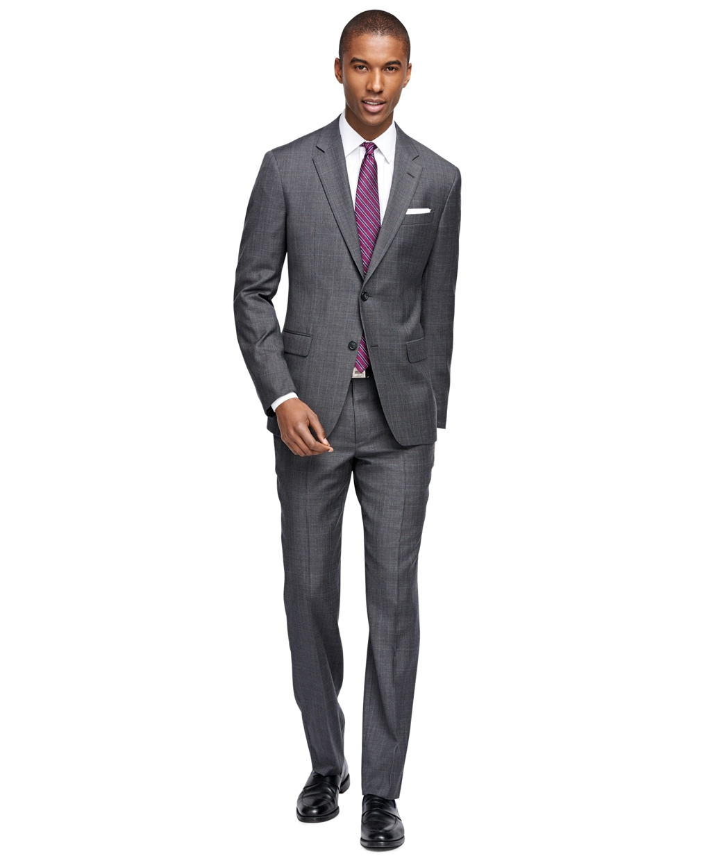 Lyst Brooks Brothers Milano Fit Mini Plaid 1818 Suit In Gray For Men 