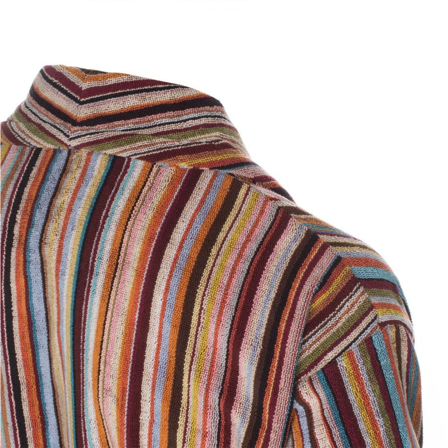 Paul Smith Cotton Men&rsquo;s Signature Striped Towelling Dressing Gown for