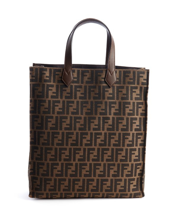 Fendi Brown and Black Canvas Zucca Large Tote Bag in Brown | Lyst