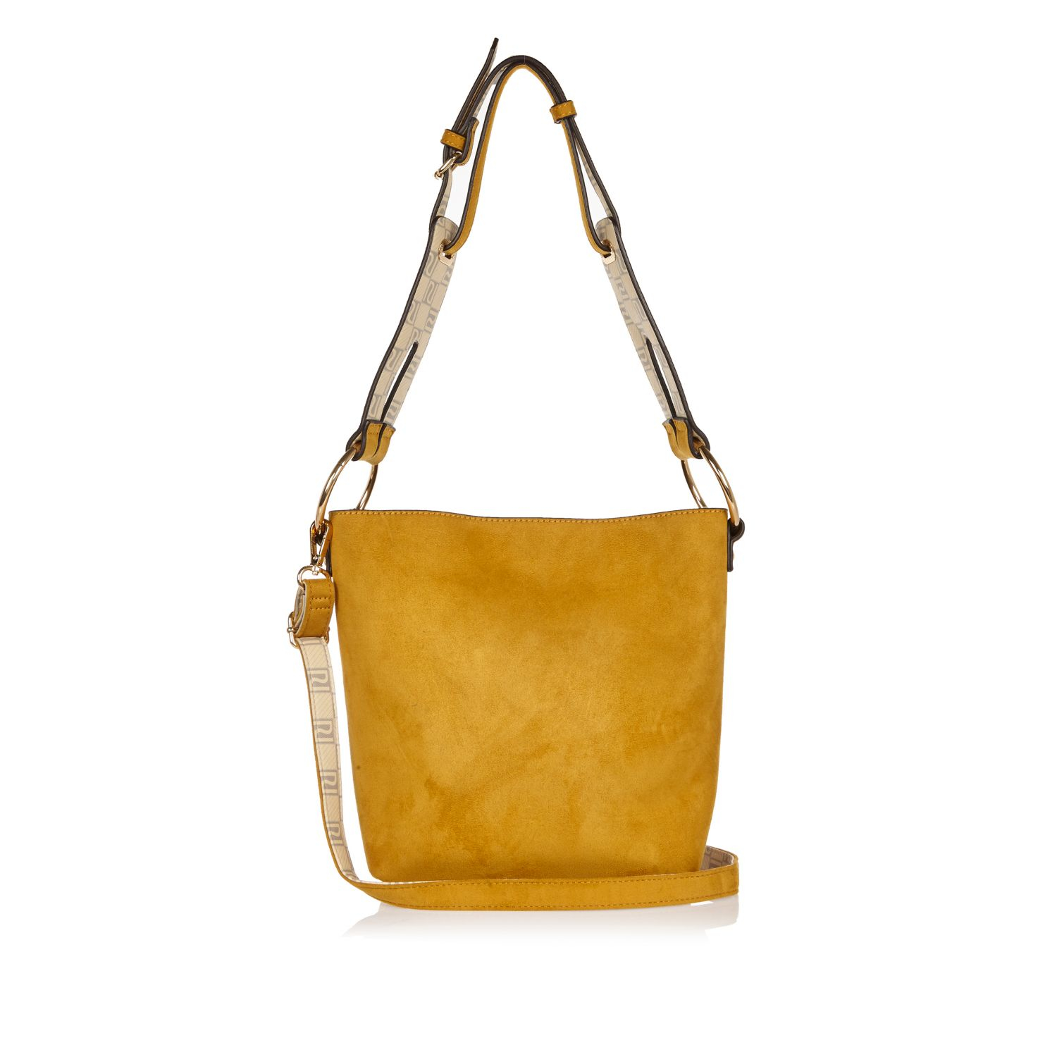 River island Yellow Monogram Strap Handbag in Yellow | Lyst