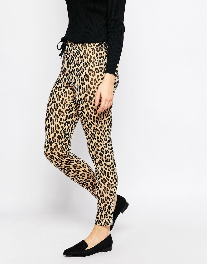 Lyst - Ganni Leopard Print Leggings