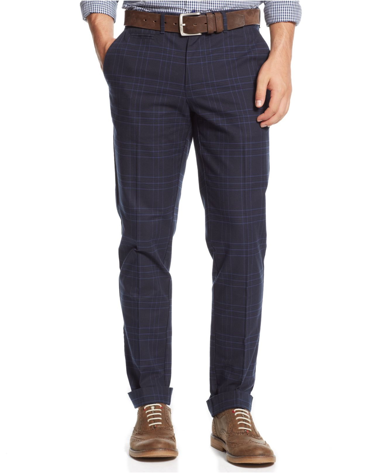 Tommy hilfiger Winston Glen Plaid Slim-Fit Pants in Blue for Men | Lyst