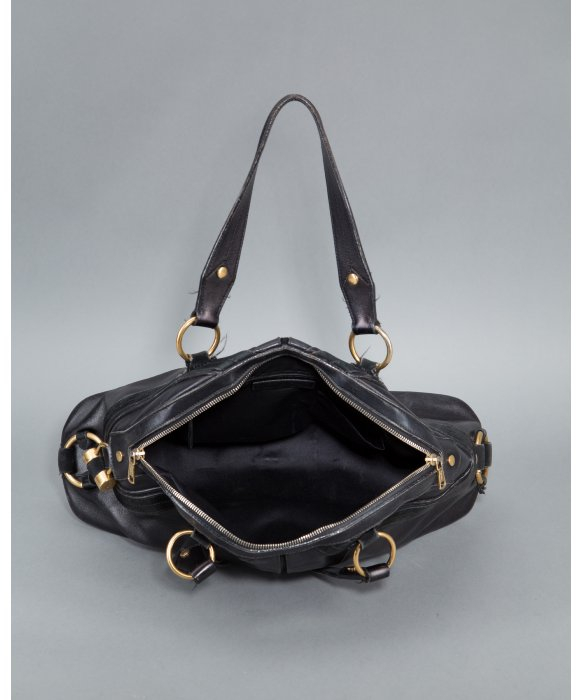 Saint laurent Pre-Owned: Black Leather \u0026#39;Muse\u0026#39; Vintage Shoulder Bag ...