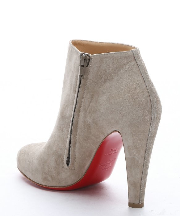 Christian louboutin Light Taupe Suede \u0026#39;bobsleigh\u0026#39; Side-zip Ankle ...