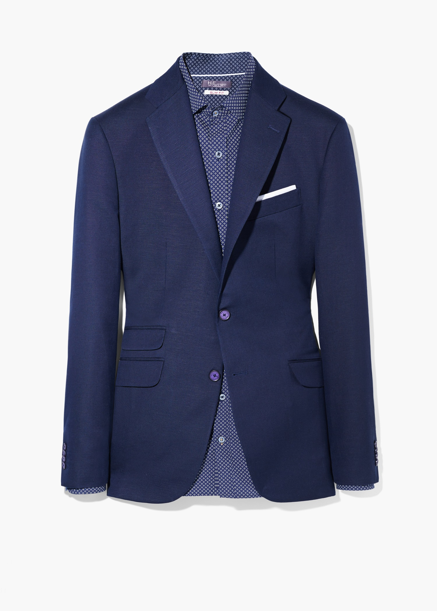 Lyst Mango Slim Fit  Linen Blend Suit  Blazer  in Blue for Men