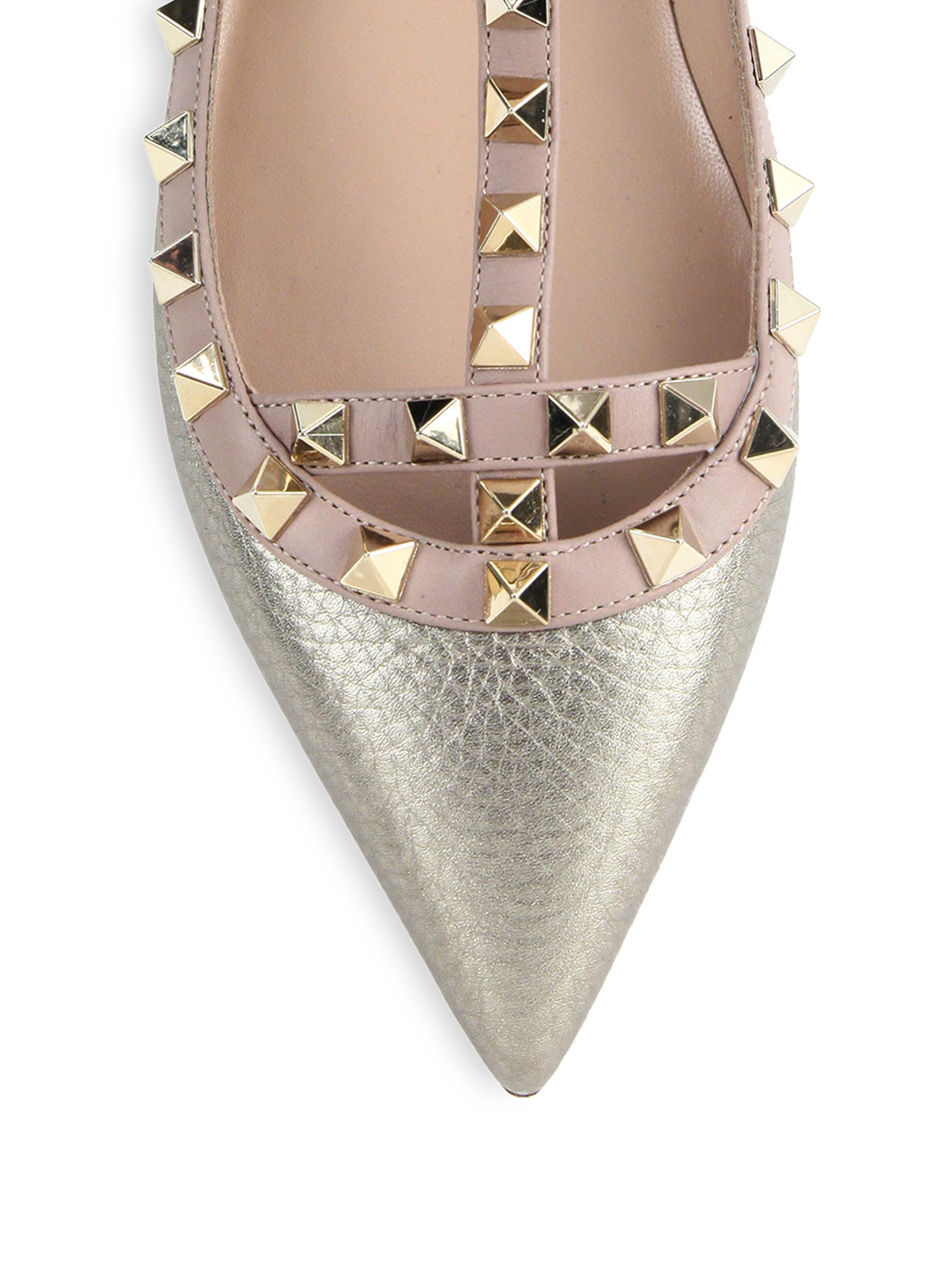 valentino gold flats