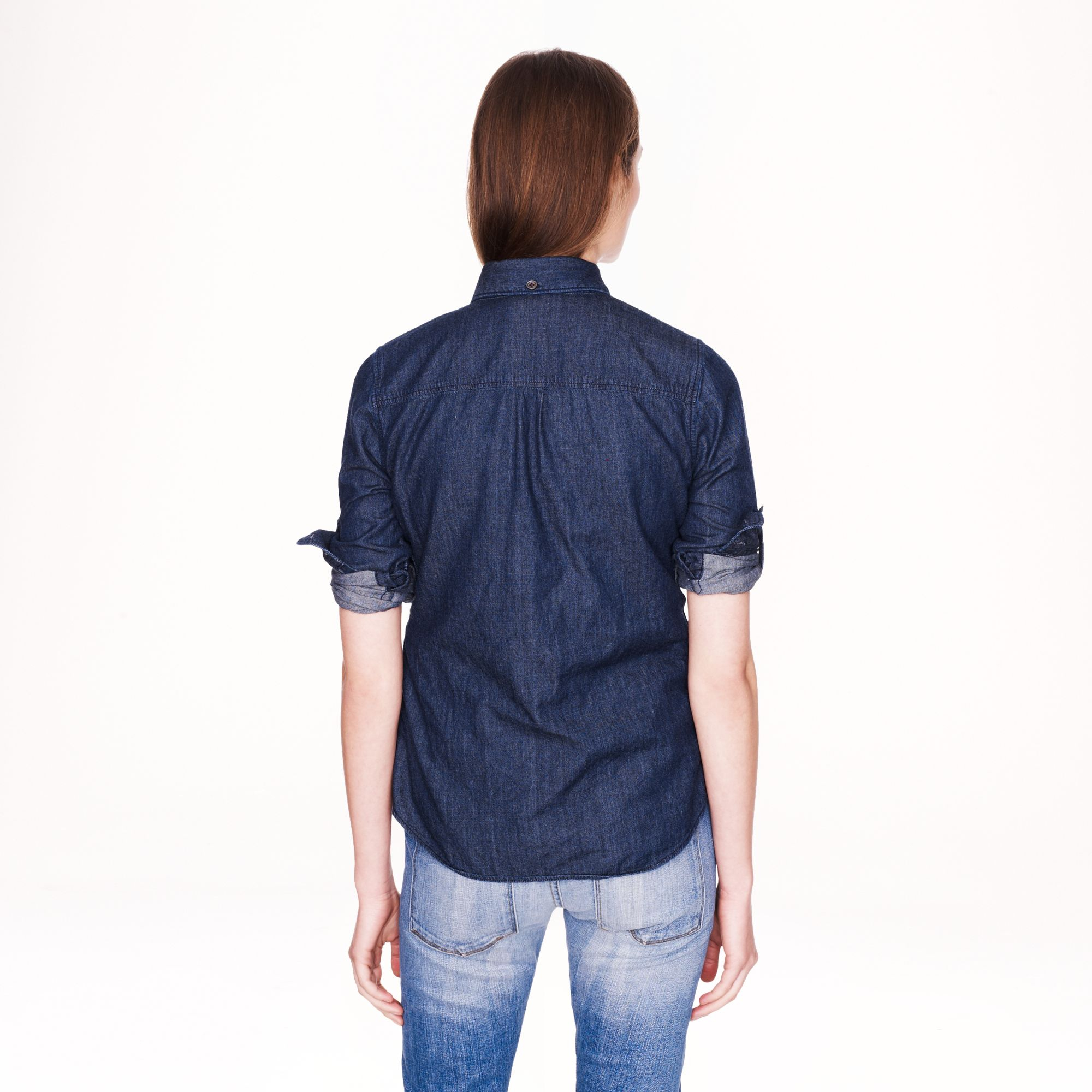 Jcrew Keeper Chambray Shirt In Dark Rinse In Blue Lyst 9640