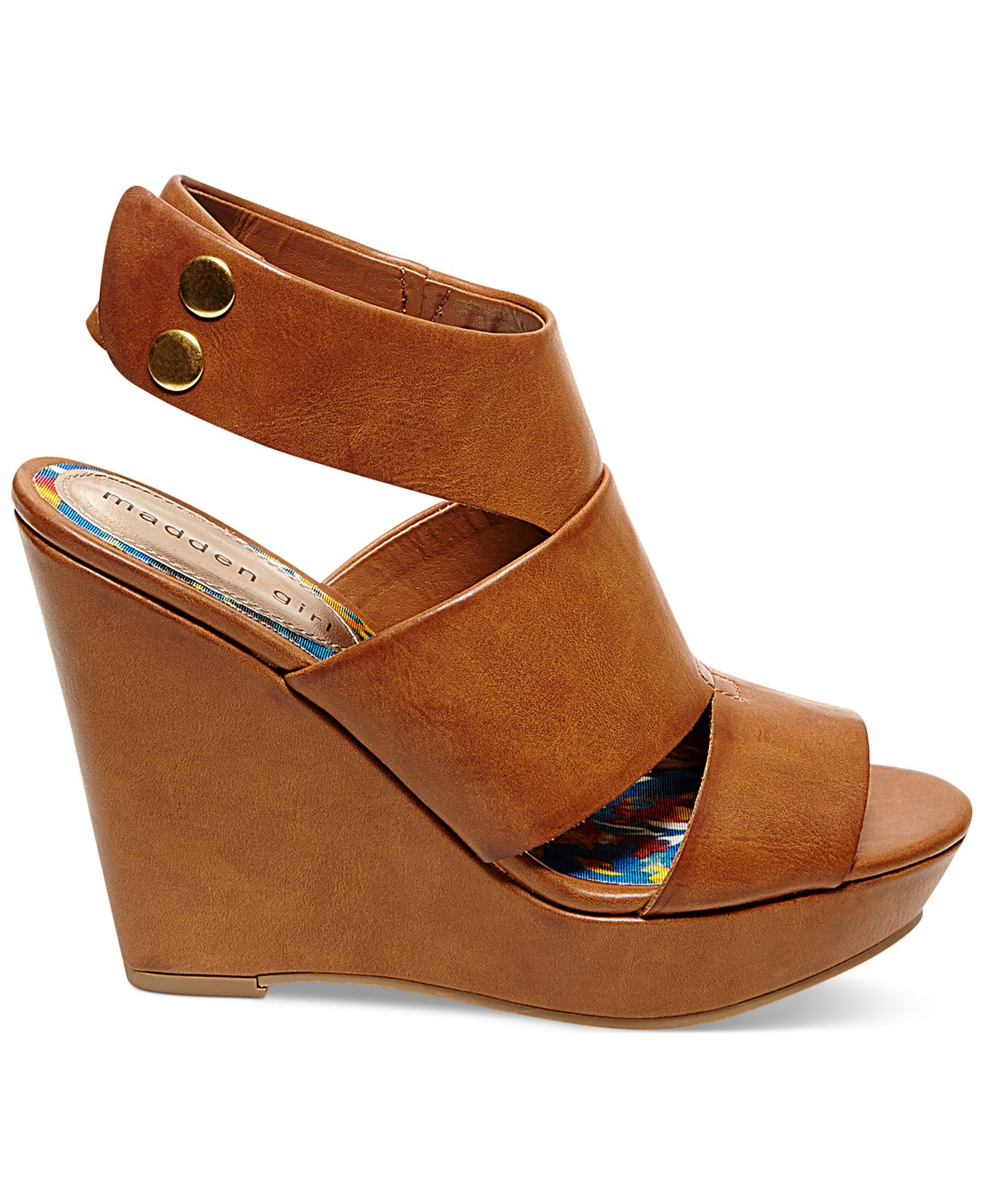 Lyst Madden Girl Kilter Platform Wedge Sandals in Brown