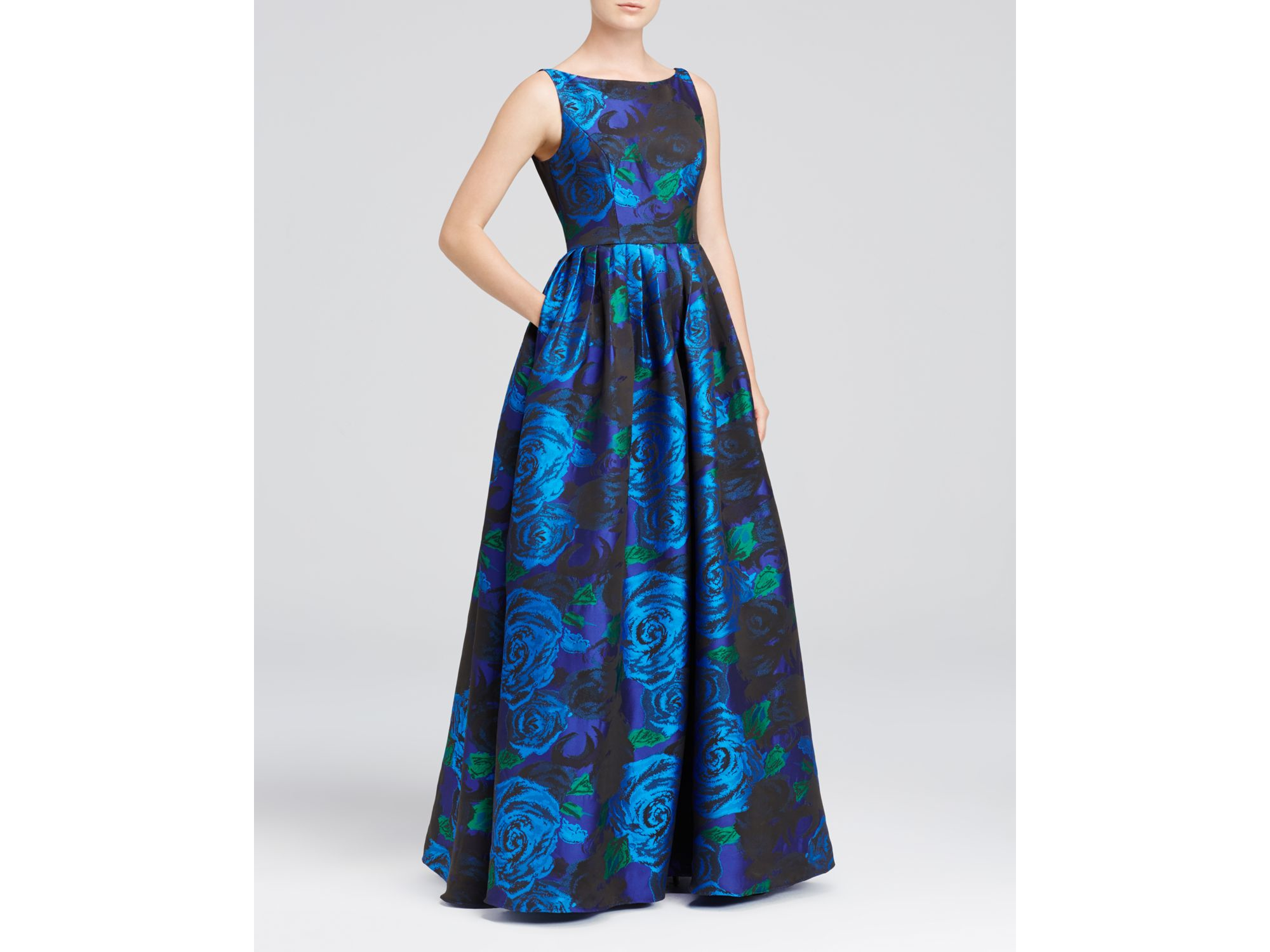 floral print ball gown