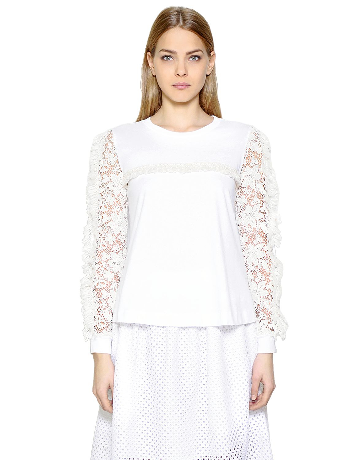 lace jersey top