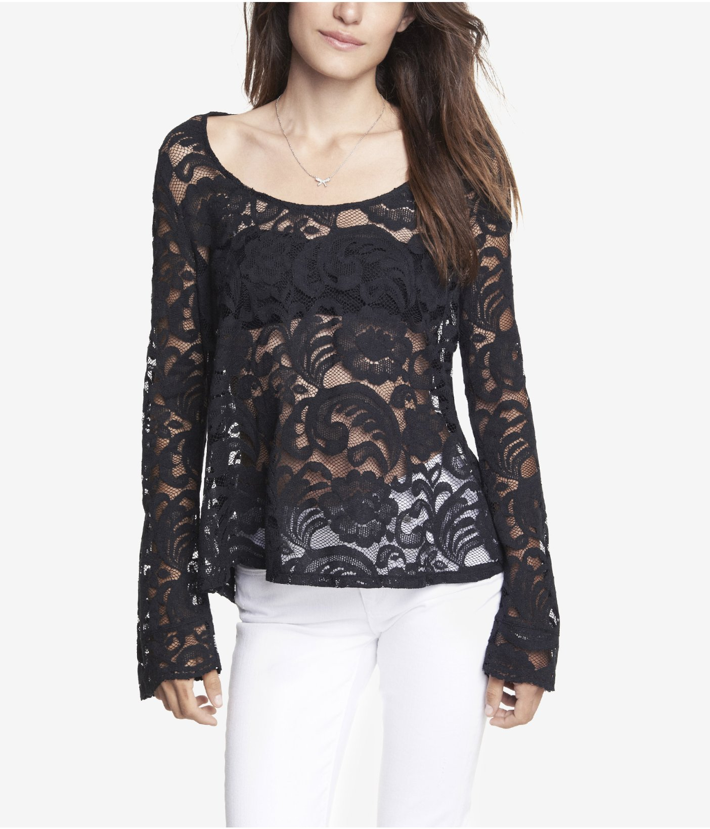 bell sleeve lace top