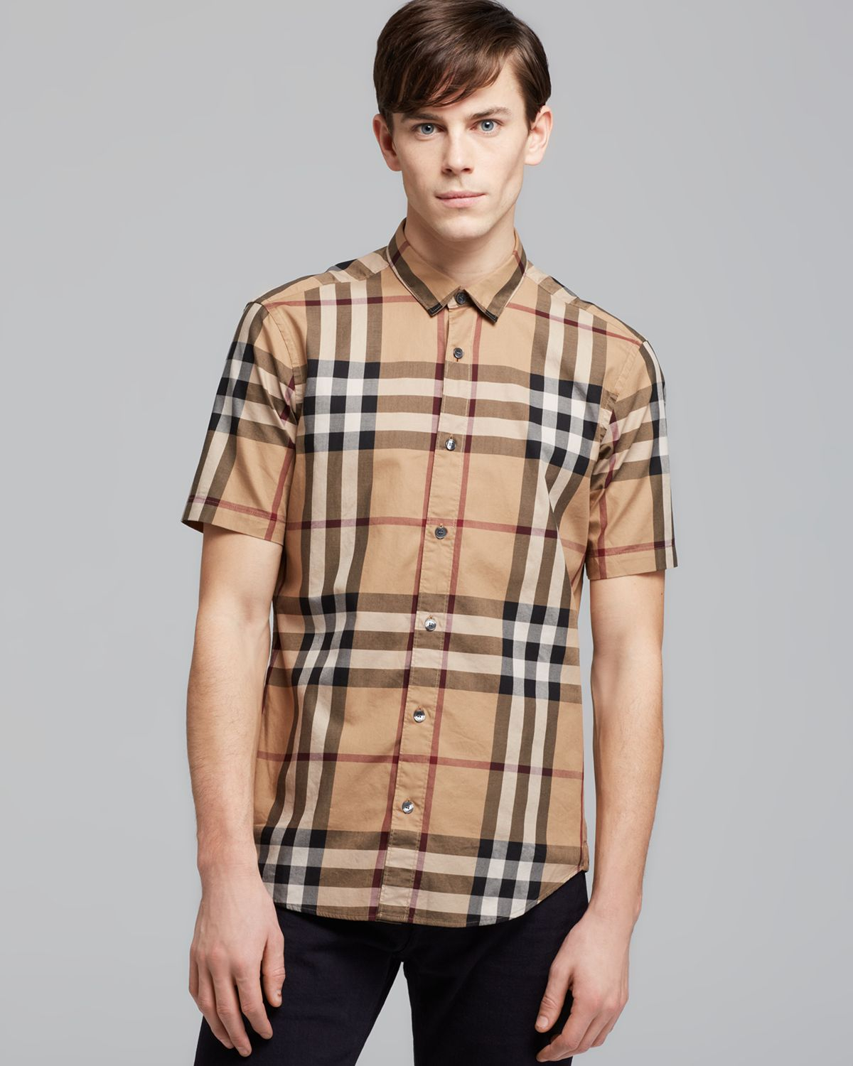 Lyst - Burberry Brit Rhys Plaid Sport Shirt Classic Fit in Natural for Men