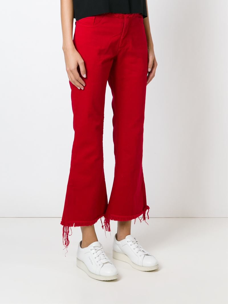 Lyst - Marques'Almeida Raw Edge Flared Jeans in Red