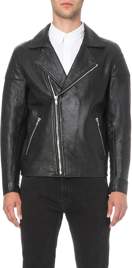 Levi's Biker Leather Jacket in Black for Men | Lyst