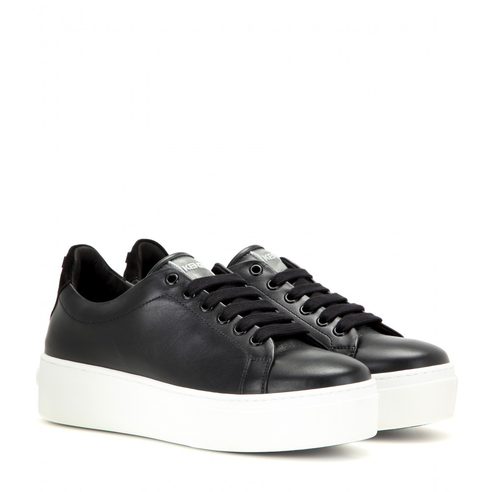 Lyst - Kenzo Platform Leather Sneakers in Black