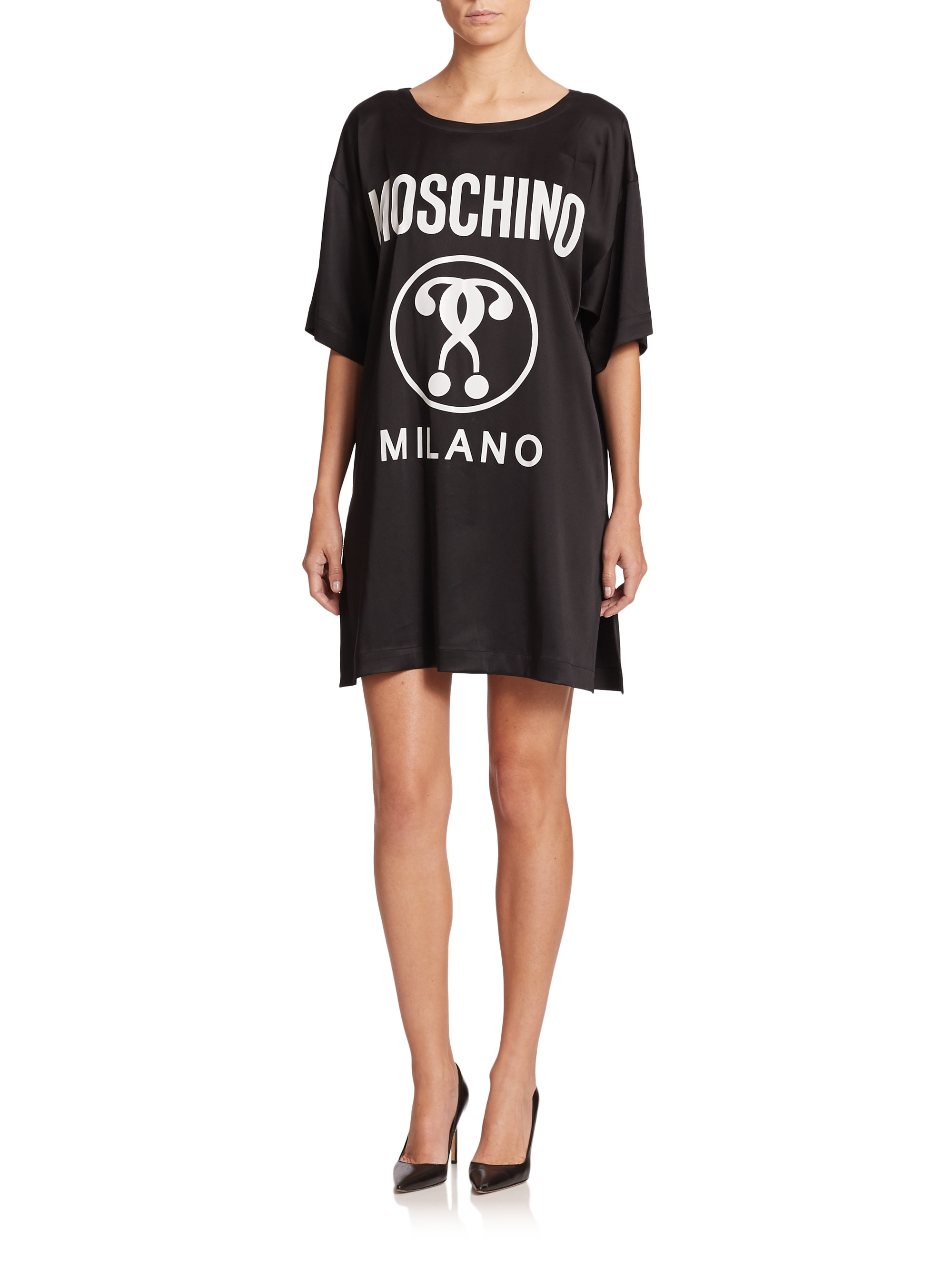 Lyst Moschino T Shirt Dress In Black Gallery