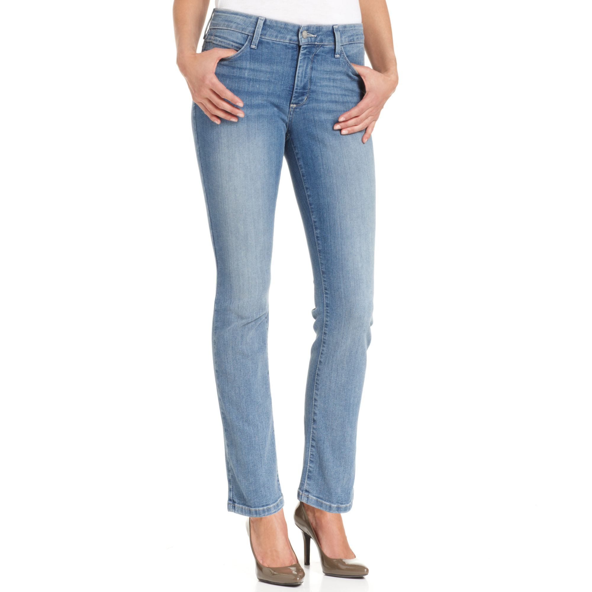 Nydj Petite Straightleg Ankle Jeans Aruba Wash in Blue (Aruba) | Lyst