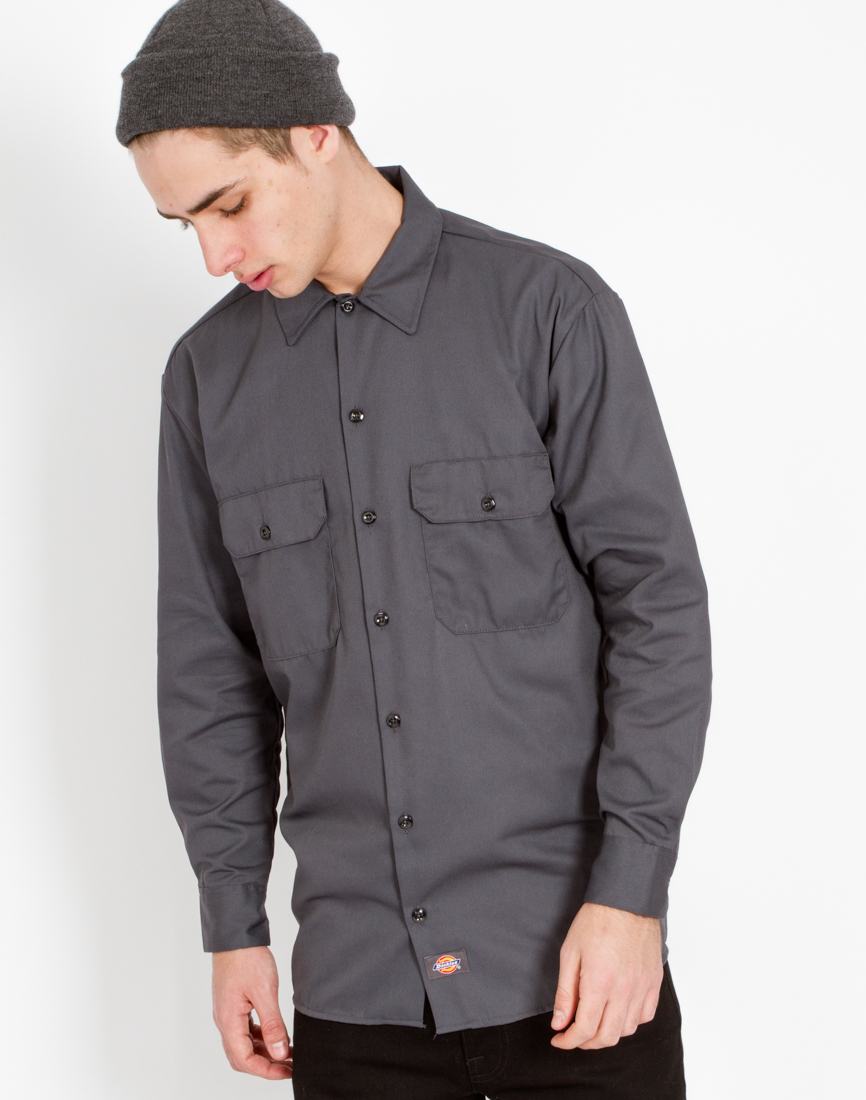 dickies slim fit short sleeve work shirt