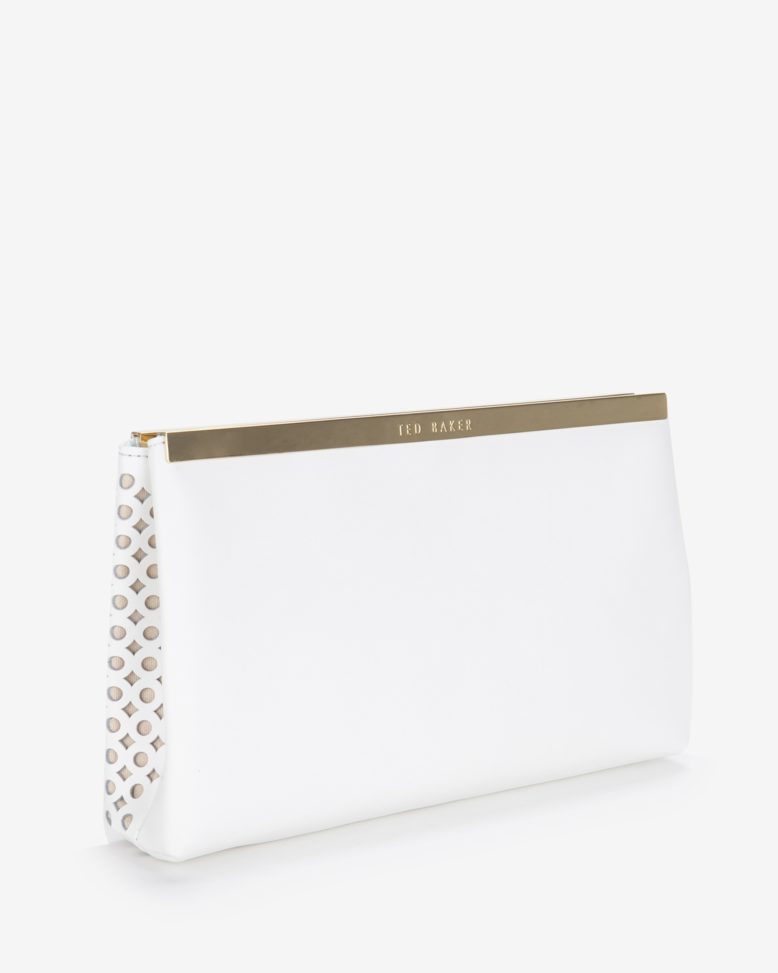 Lyst - Ted Baker Kala Cut Out Leather Clutch Bag in White