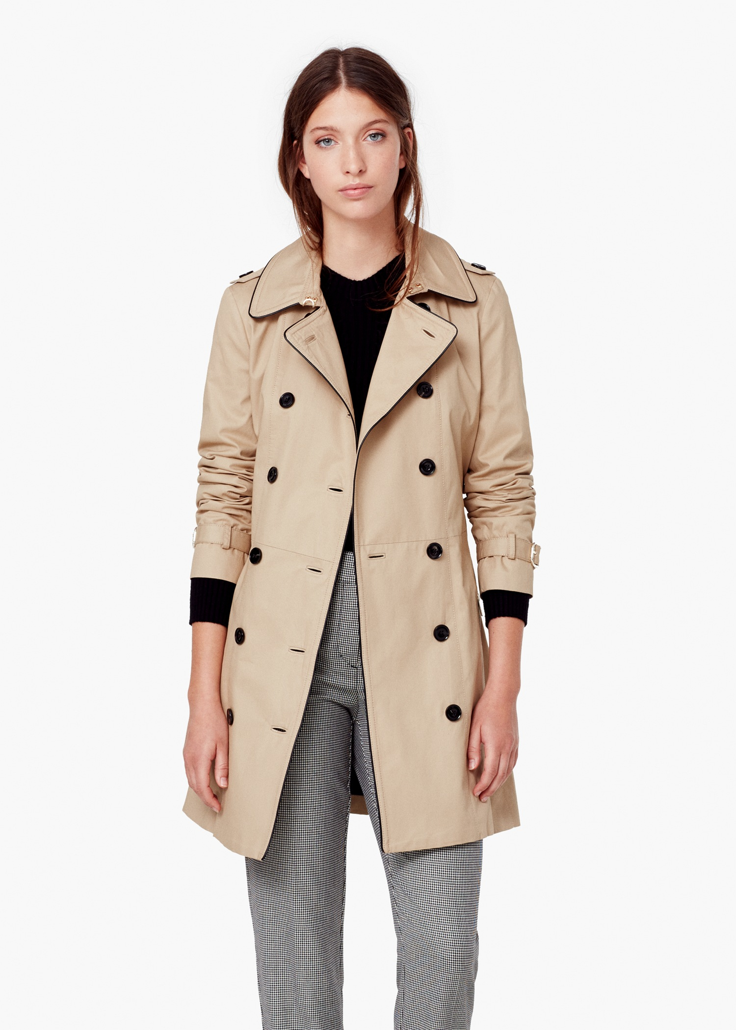 Lyst - Mango Cotton-blend Trench Coat in Natural