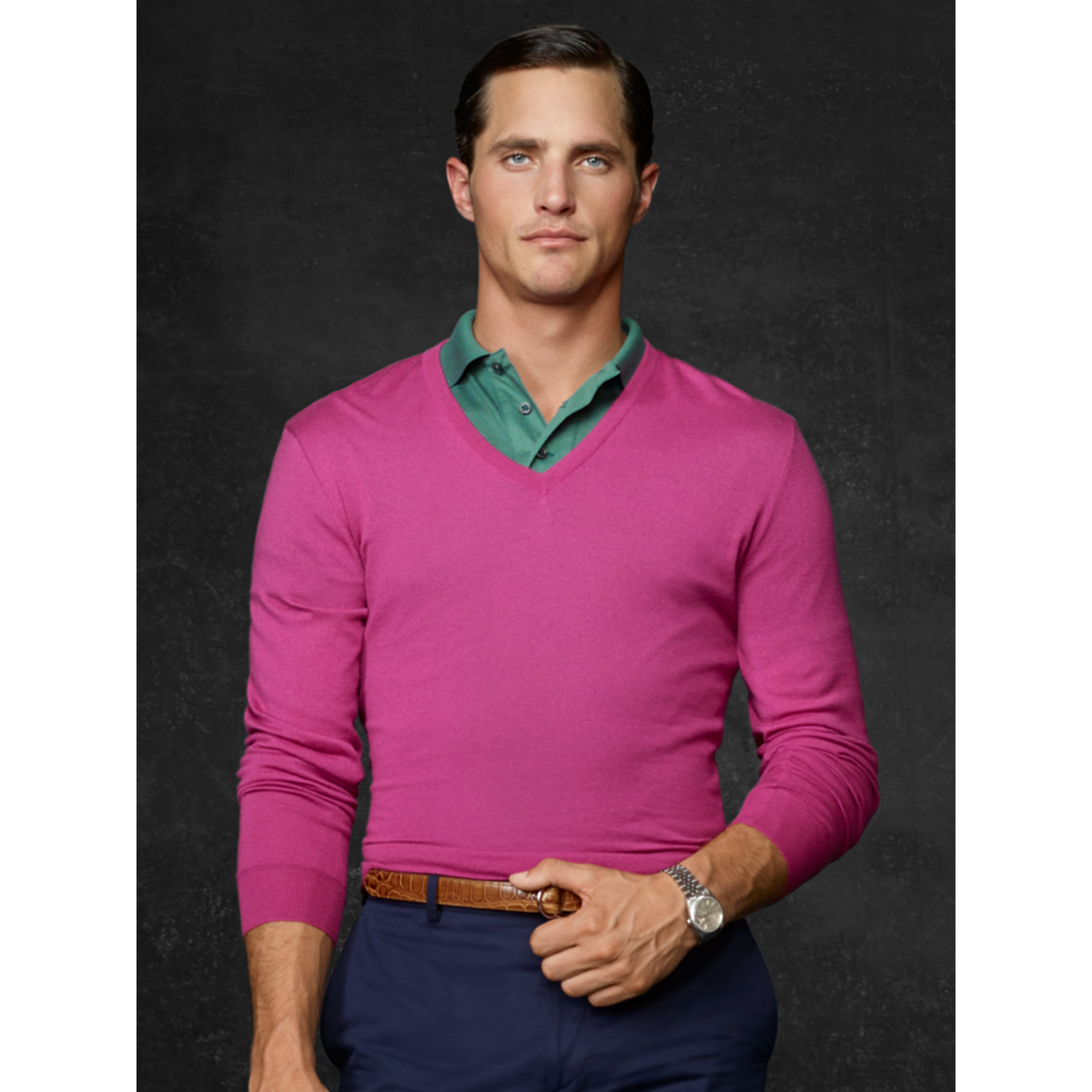 Lyst - Ralph Lauren Purple Label Cashmere V-Neck Sweater in Purple for Men