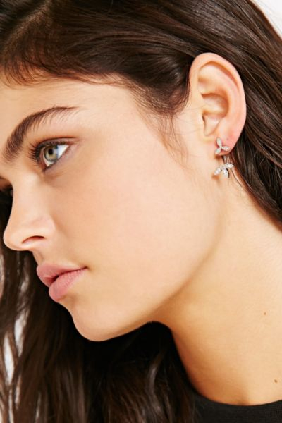 Lyst Adina Reyter Pave Double Flower Back Single Earring In Metallic Gallery